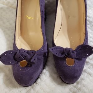 Hot!!  Christian Louboutin Purple Suede Wedges